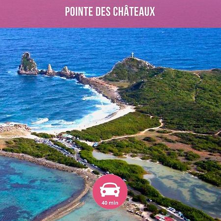 Le Sable Bleu - Evasion Tropicale A Sainte-Anne - Plage 5Min - Piscine - Parking - Logement Climatise - Vue Sur Les Palmiers - Parfait Pour Sejours En Famille Ou Entre Amis Buitenkant foto