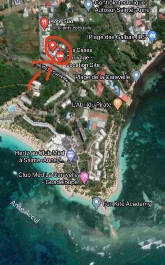 Le Sable Bleu - Evasion Tropicale A Sainte-Anne - Plage 5Min - Piscine - Parking - Logement Climatise - Vue Sur Les Palmiers - Parfait Pour Sejours En Famille Ou Entre Amis Buitenkant foto