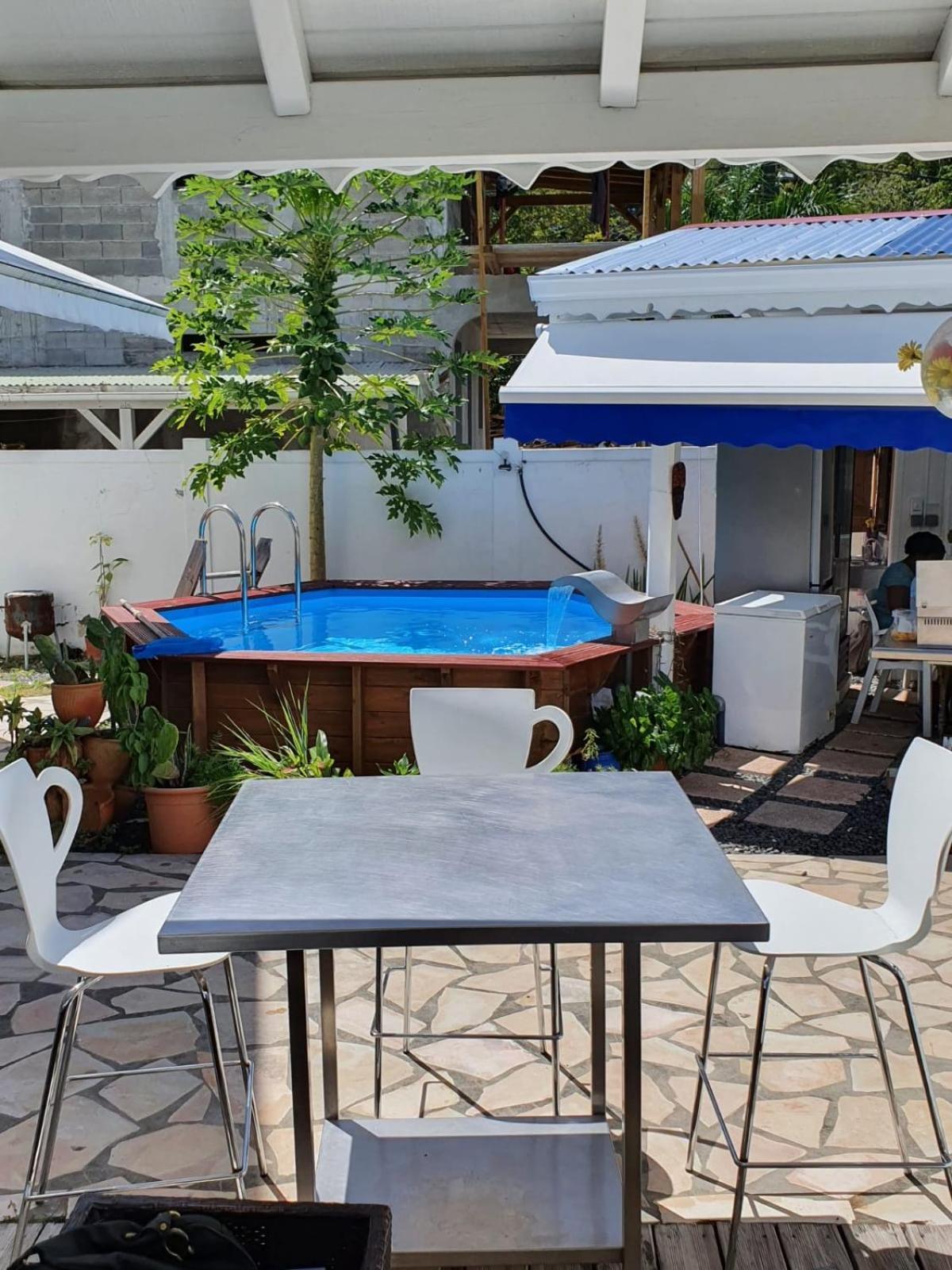 Le Sable Bleu - Evasion Tropicale A Sainte-Anne - Plage 5Min - Piscine - Parking - Logement Climatise - Vue Sur Les Palmiers - Parfait Pour Sejours En Famille Ou Entre Amis Buitenkant foto