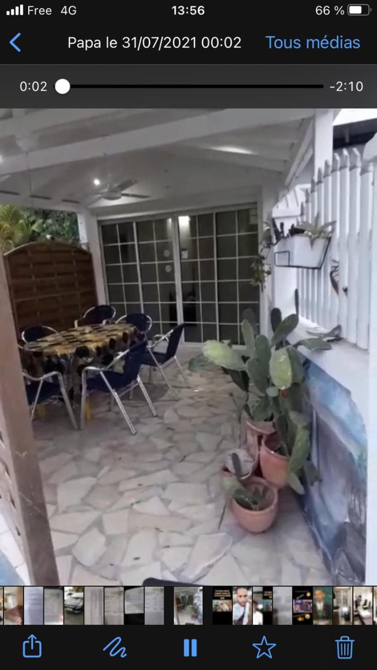 Le Sable Bleu - Evasion Tropicale A Sainte-Anne - Plage 5Min - Piscine - Parking - Logement Climatise - Vue Sur Les Palmiers - Parfait Pour Sejours En Famille Ou Entre Amis Buitenkant foto